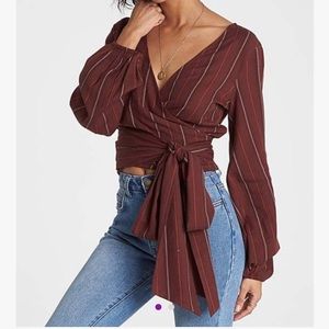 NWT Billabong Wrap A Kiss Blouse